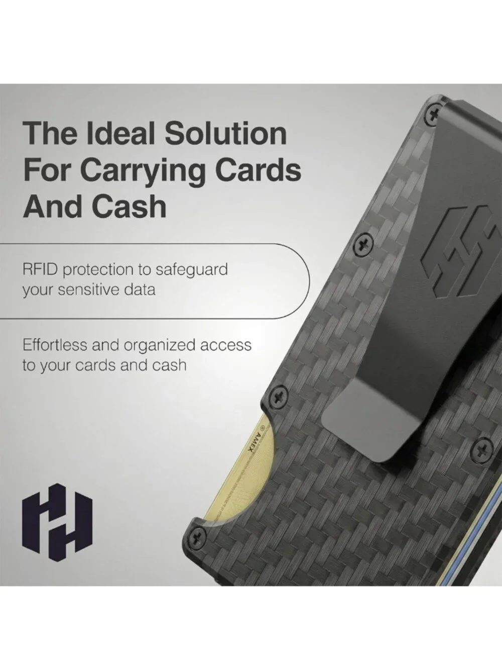 Slim RFID Blocking Metal Wallet for Men - Minimalist Front Pocket Card Holder
